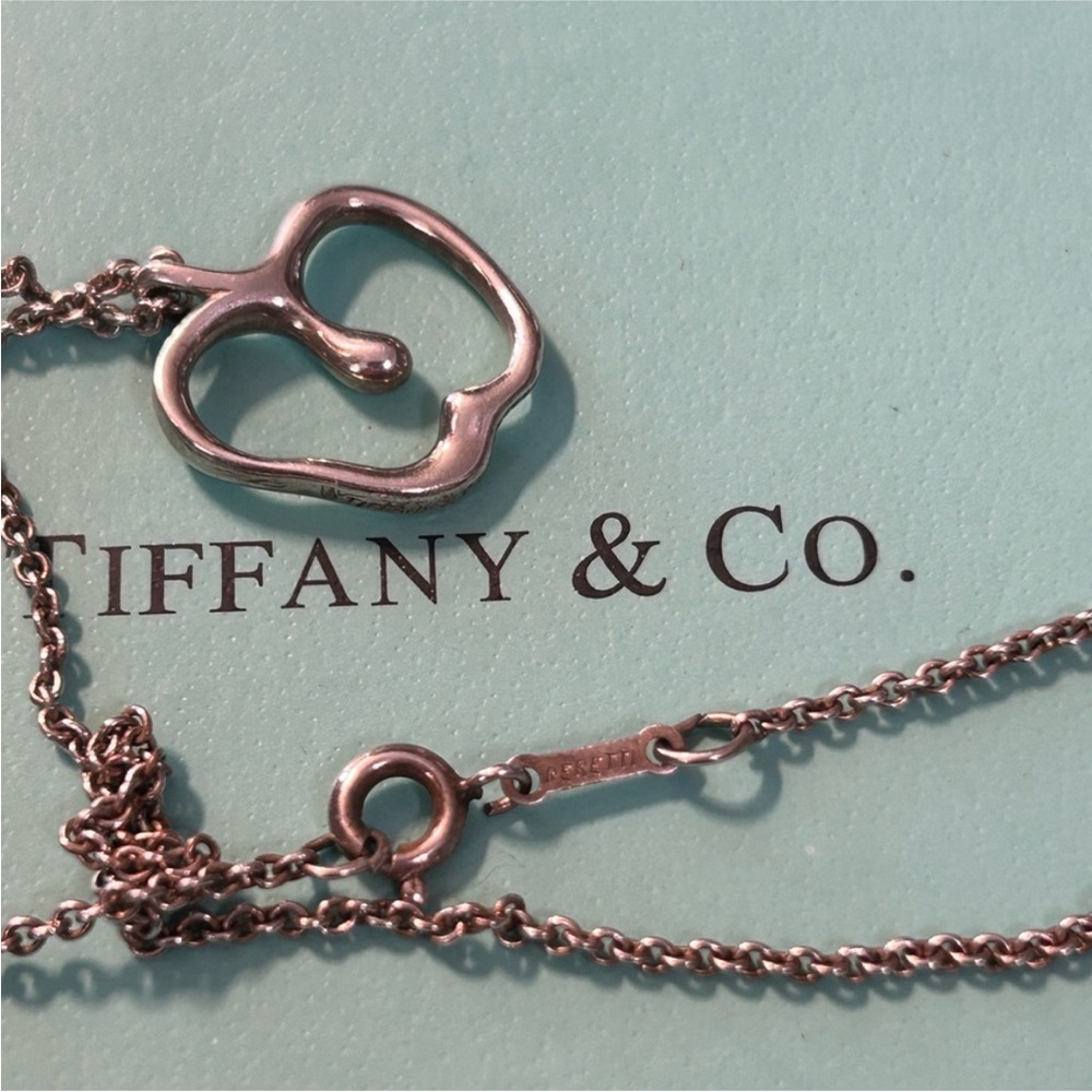 Tiffany & Co. Silver Elsa Peretti Apple Pendant Necklace 16" - Picture 3 of 9